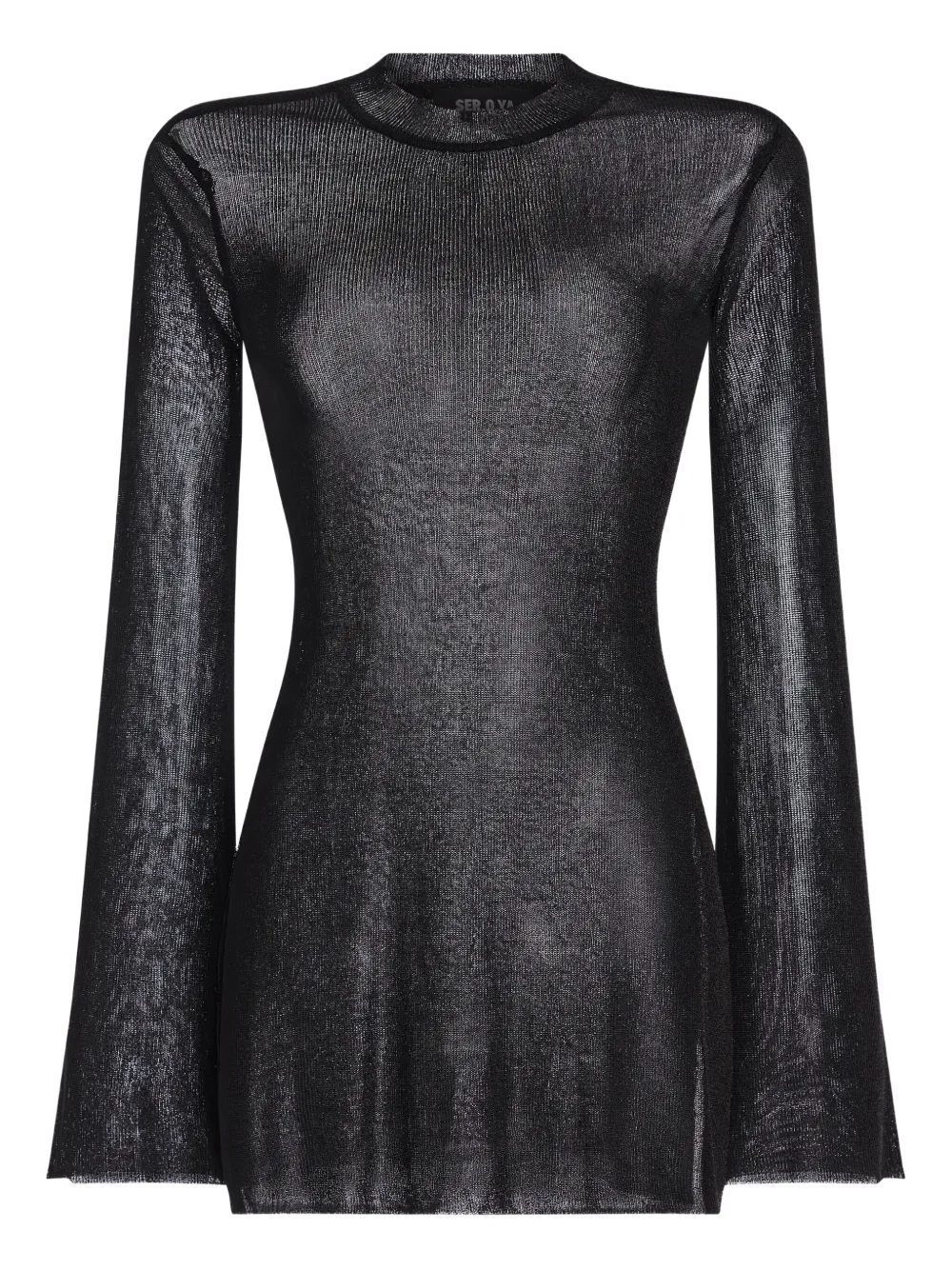 SER.O.YA Ines metallic knit T-shirt | Black | Image 1