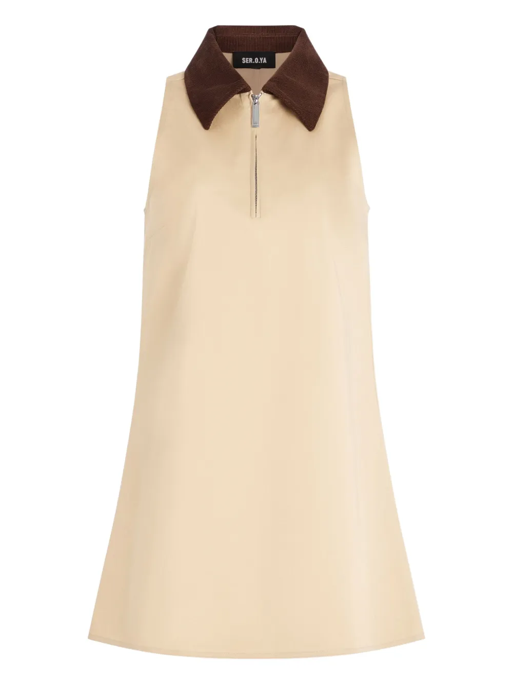 SER.O.YA Jiles zip-neck collar mini dress | Neutrals | Image 1