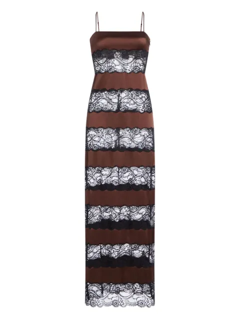 SER.O.YA Faye lace-insert satin maxi dress