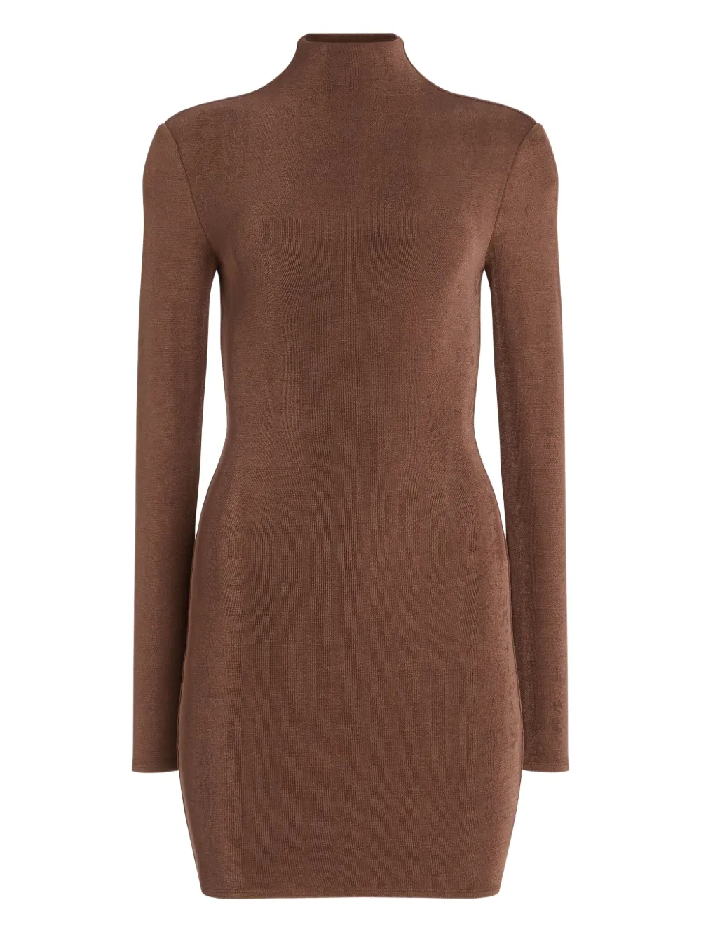 SER.O.YA Nara high-neck long-sleeve mini dress | Brown | Image 1