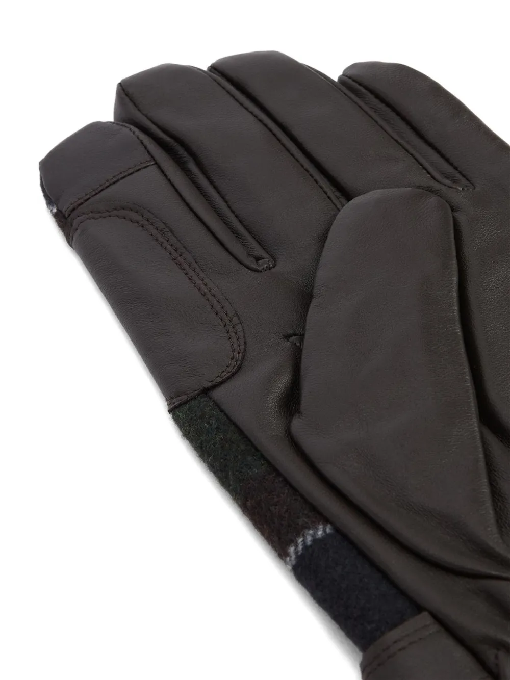 Barbour Tartan Panelled Gloves In Brown