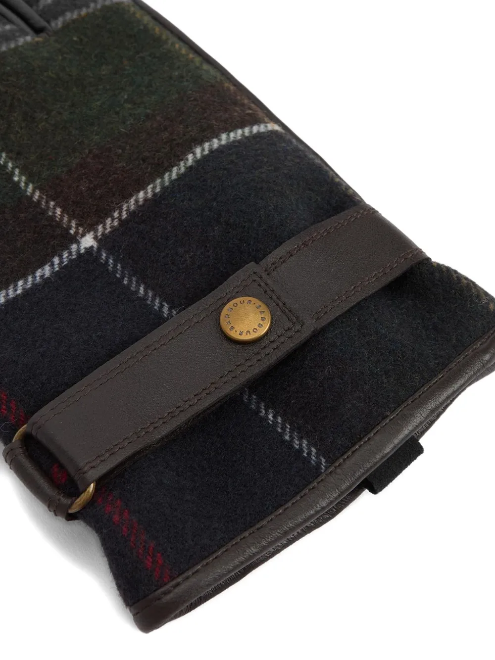 Barbour Tartan Panelled Gloves In Brown