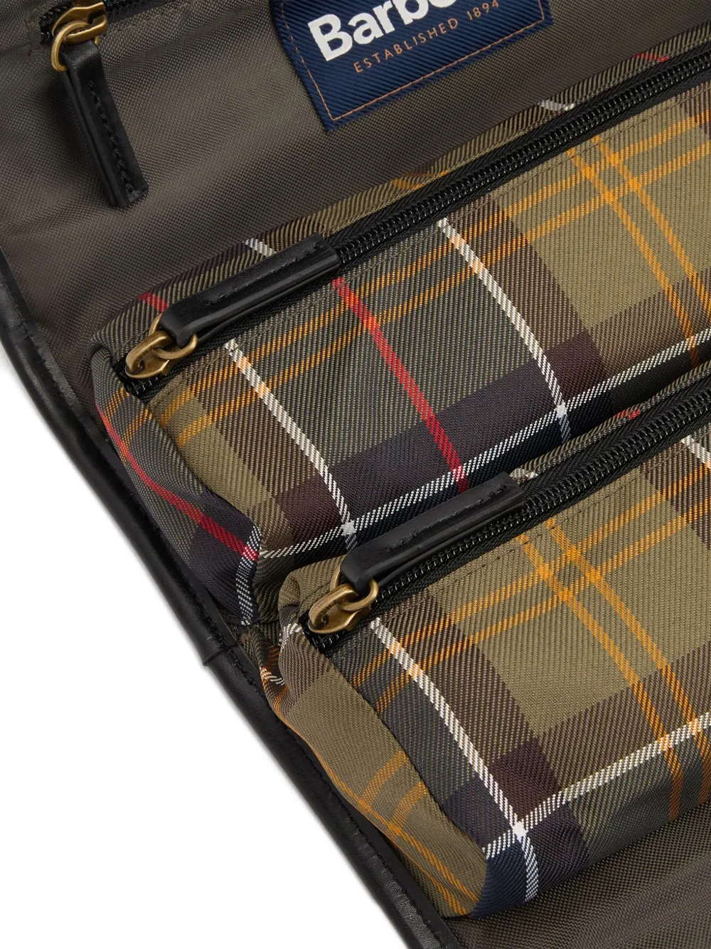 Barbour Tartan-plaid Clutch Bag In Green