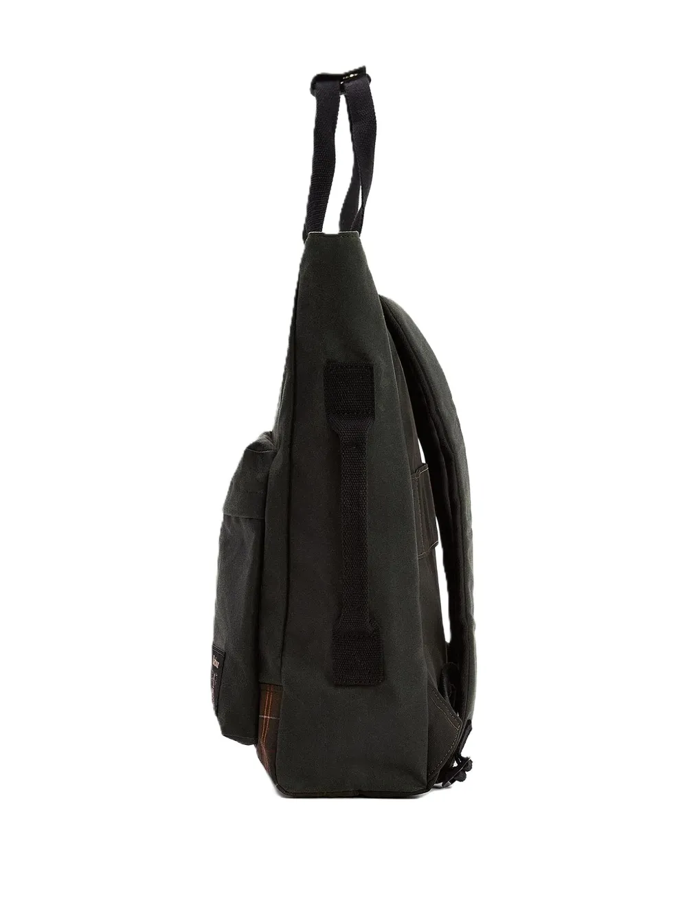 Barbour Field Wax Tartan-trimmed Backpack In Black