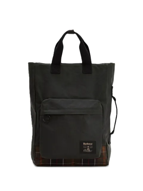 Barbour Field Wax tartan-trimmed backpack