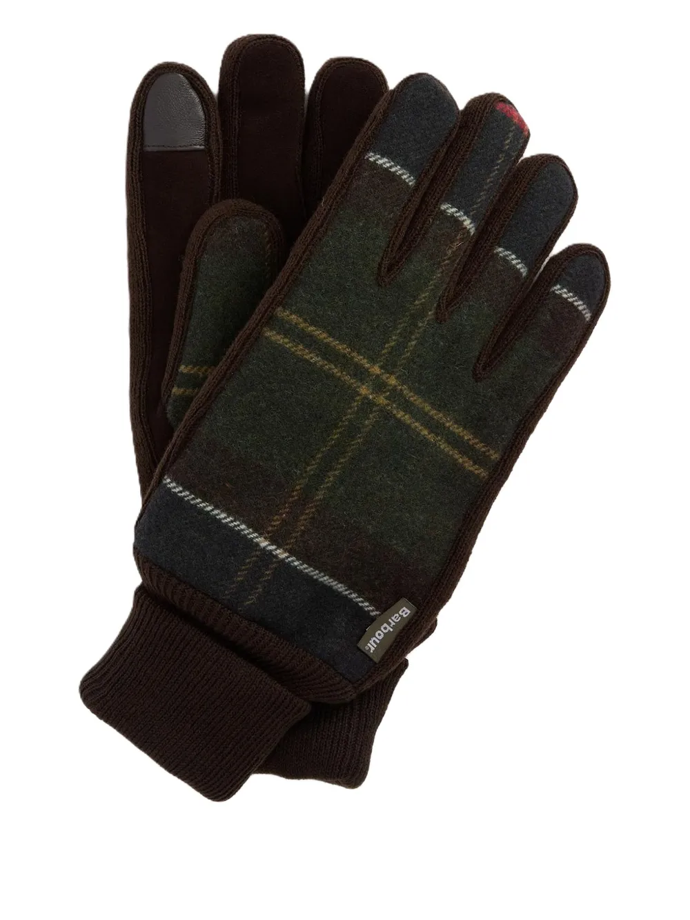 Barbour tartan-paneled gloves | Brown | Image 1