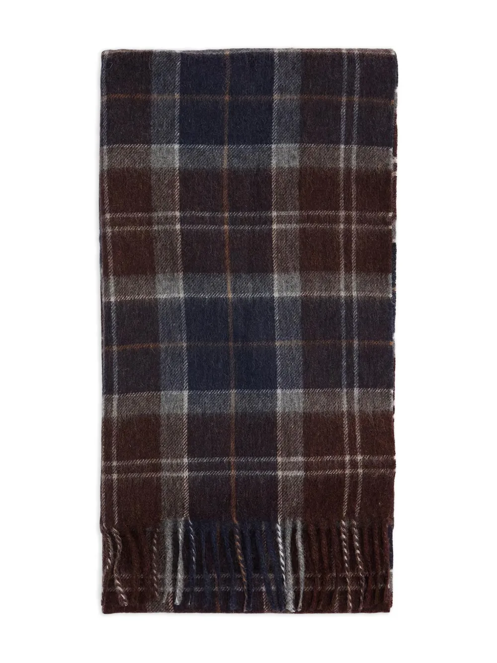 Barbour tartan fringed scarf | Blue | Image 1