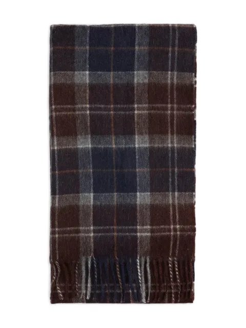 Barbour bufanda con motivo de cuadros y flecos