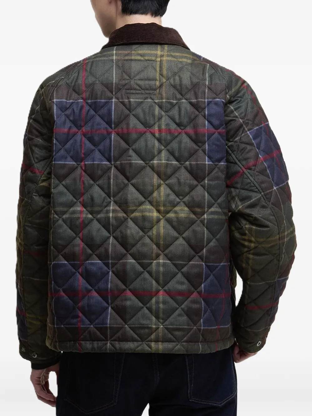 Barbour Gewatteerd geruit jack Groen