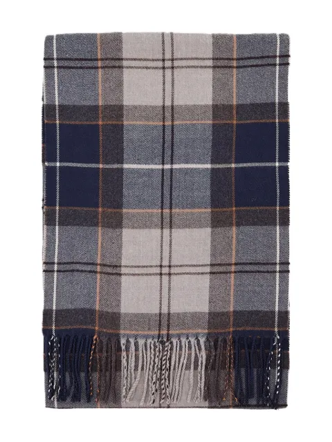 Barbour bufanda con motivo de cuadros tartán y flecos
