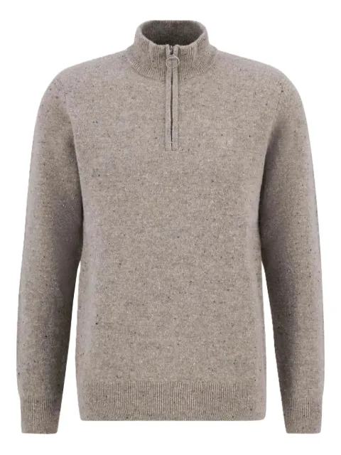 Barbour pull moucheté à col zippé