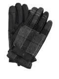 Barbour leather-panelled tweed gloves - Black