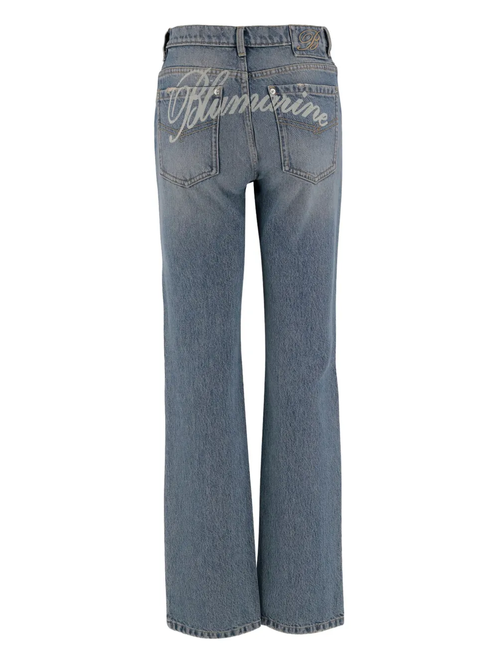 Blumarine logo-print jeans - Blauw