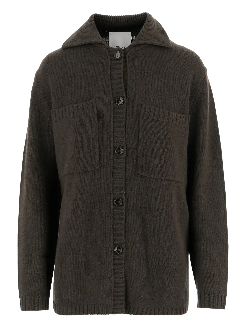 Allude Buttoned Patch-pocket Cardigan In Brown