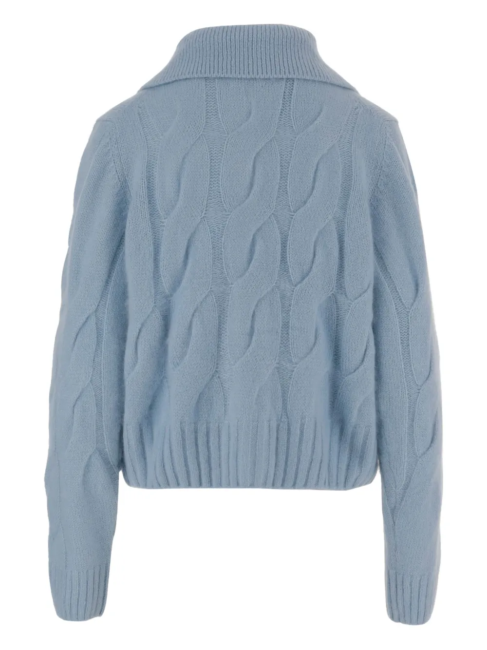 Allude Cashmere And Silk Cardigan With Braided Pattern In Blue