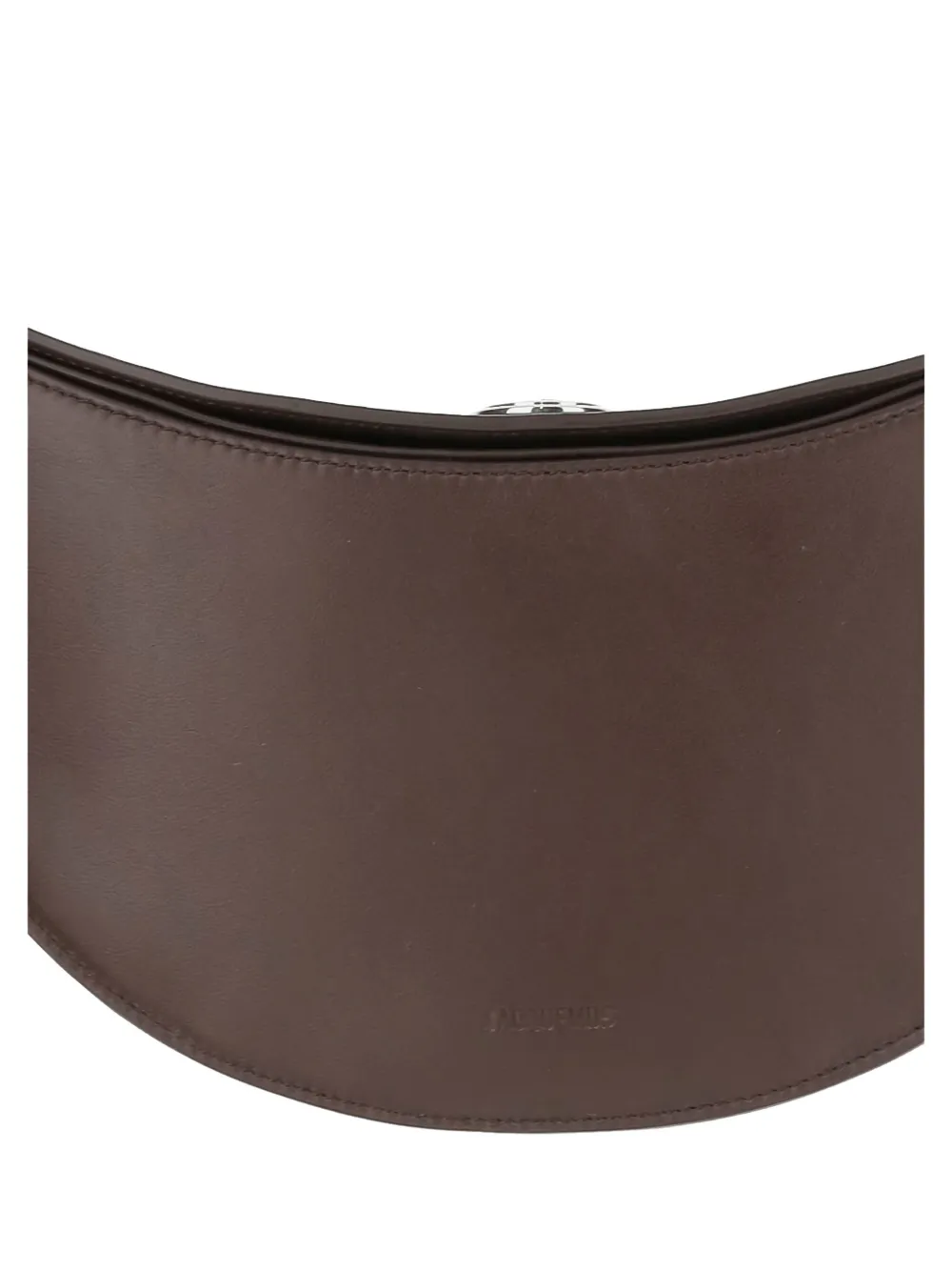 Jacquemus Small Oval Embossed-logo Shoulder Bag In Brown