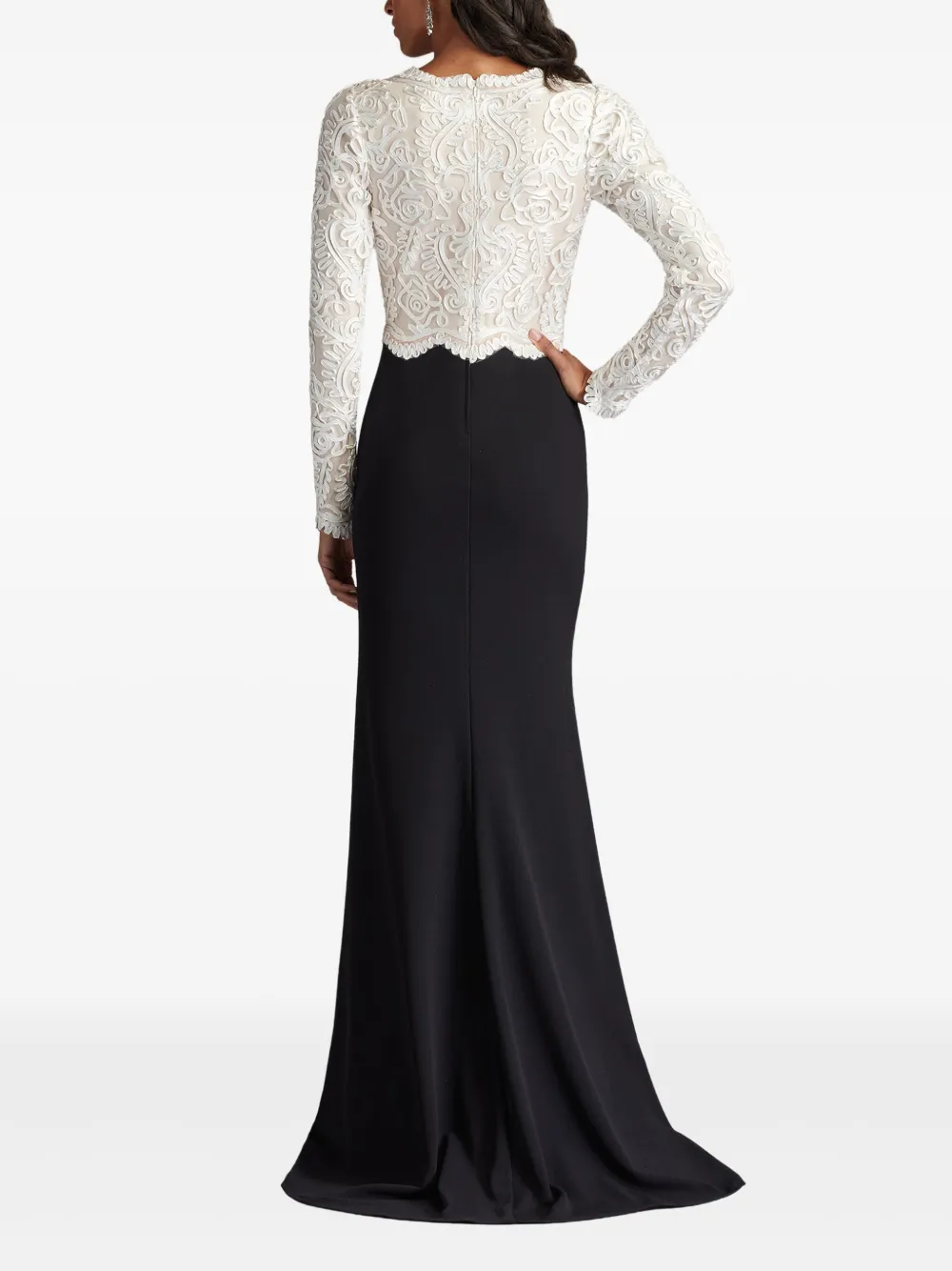 Tadashi Shoji Maxi-jurk met lange mouwen Zwart