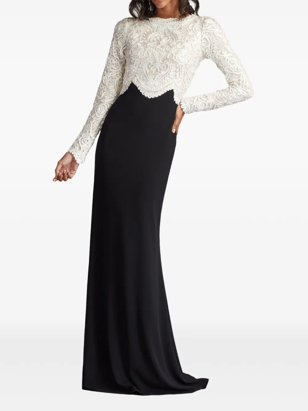 Tadashi Shoji Maxi-jurk met lange mouwen - Zwart