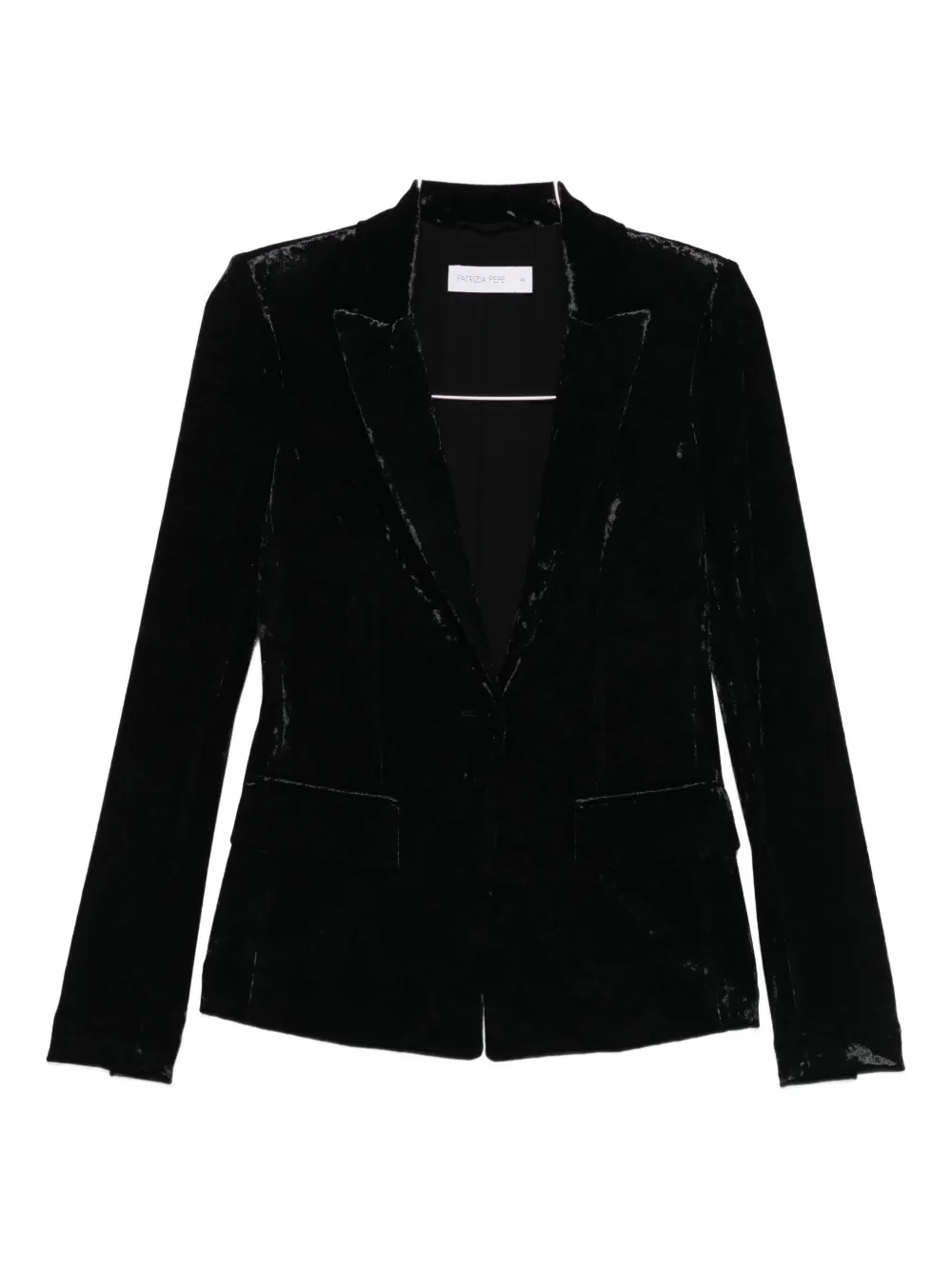 Patrizia Pepe Velvet Blazer In Black