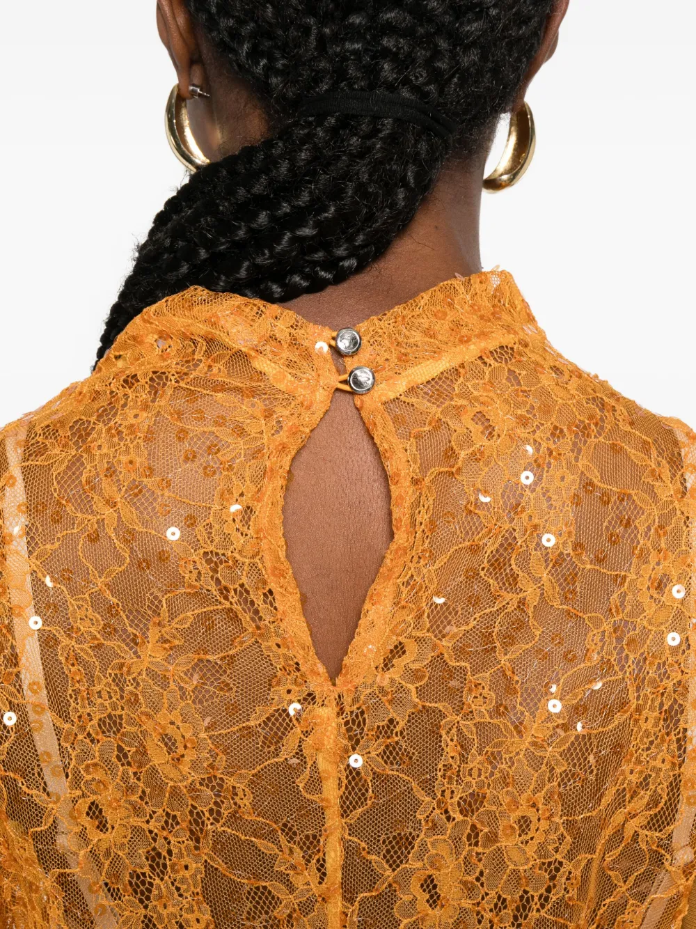 Patrizia Pepe Sequin-embellished Midi Dress In Orange