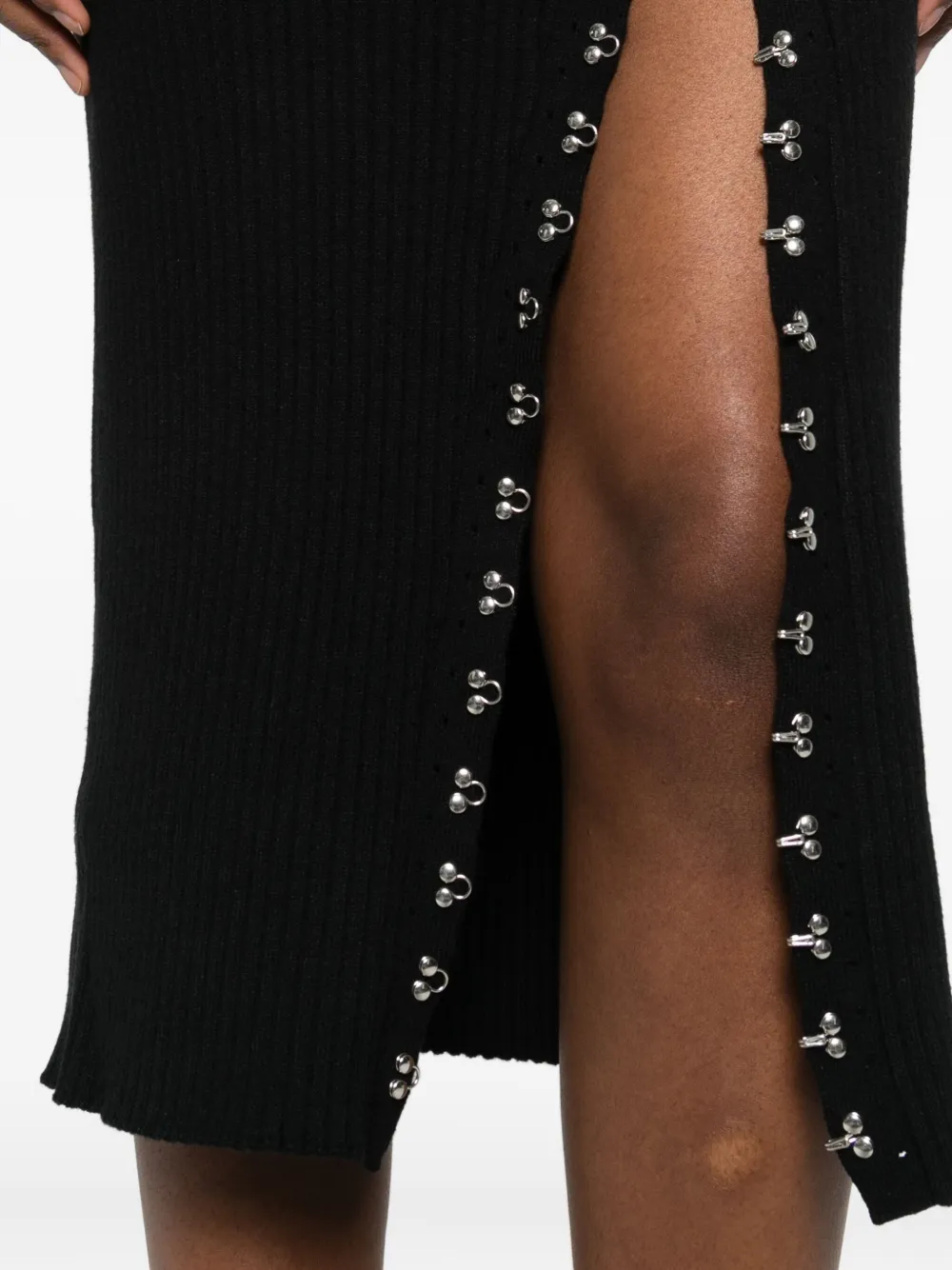 Patrizia Pepe Knitted Midi Dress In Black