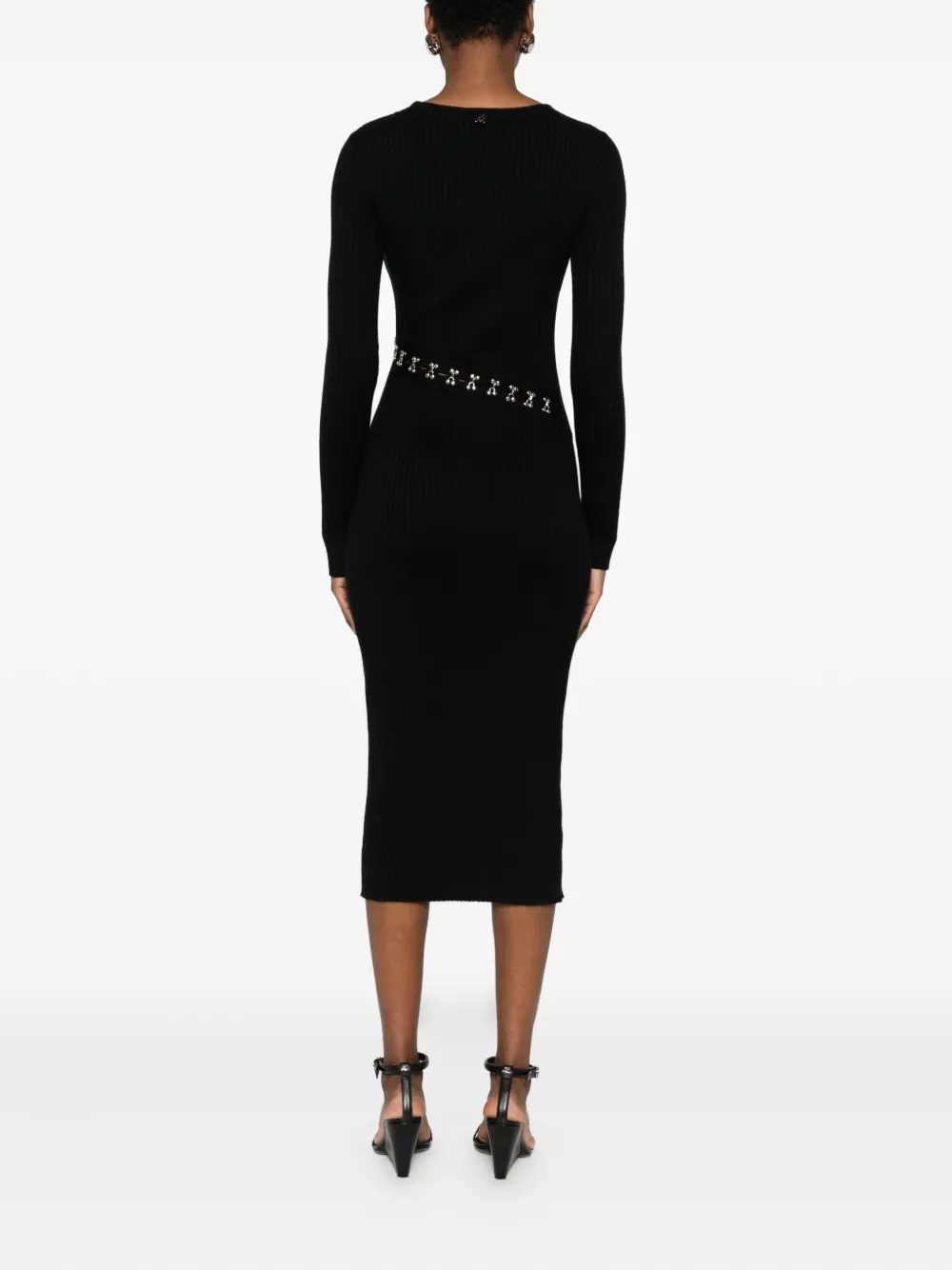 Patrizia Pepe Knitted Midi Dress In Black