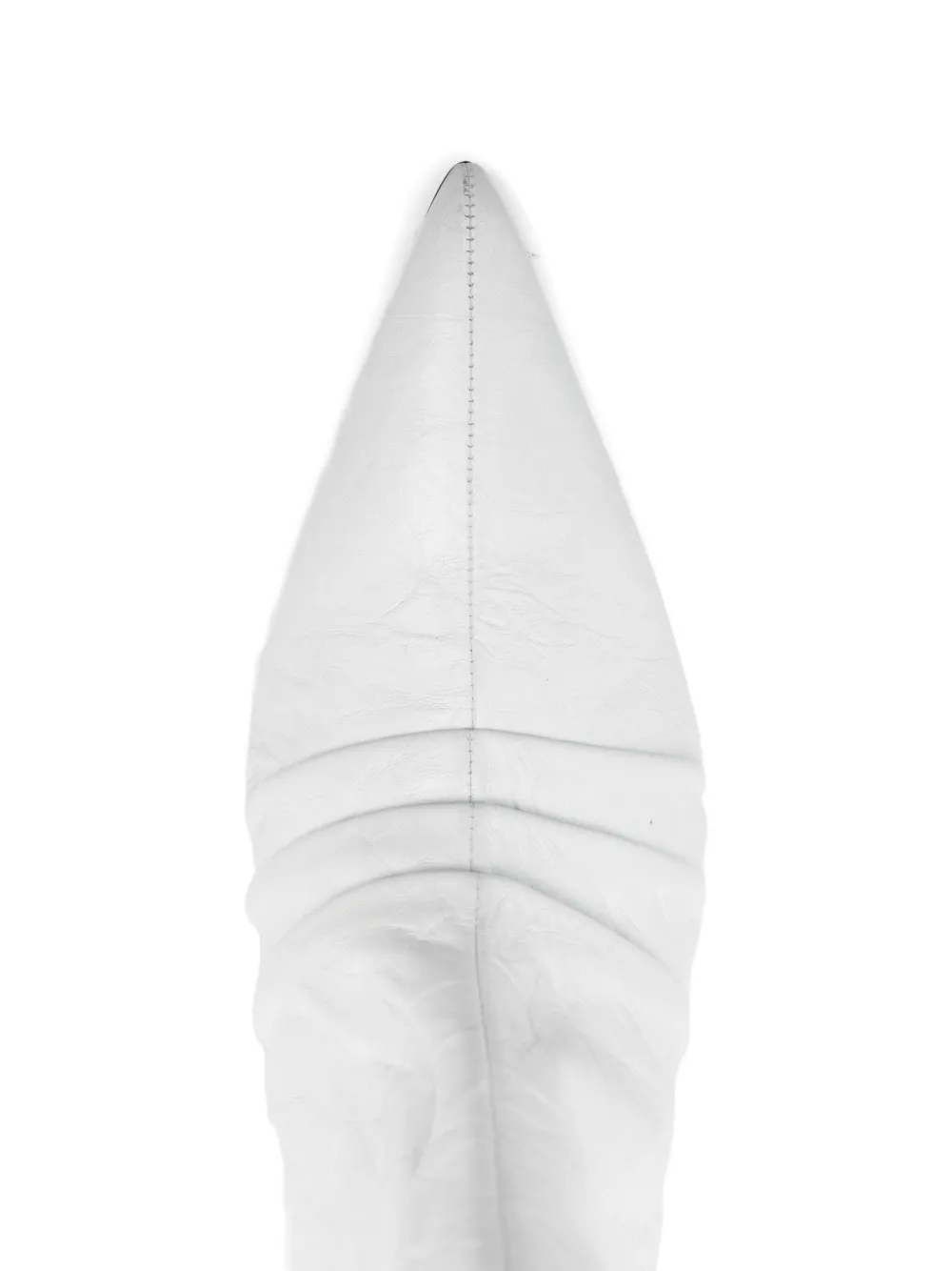 Patrizia Pepe 75 mm gekreukte laarzen met puntige neus Wit