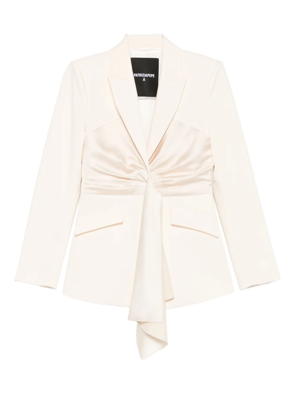 Patrizia Pepe Draping Blazer In Neutral