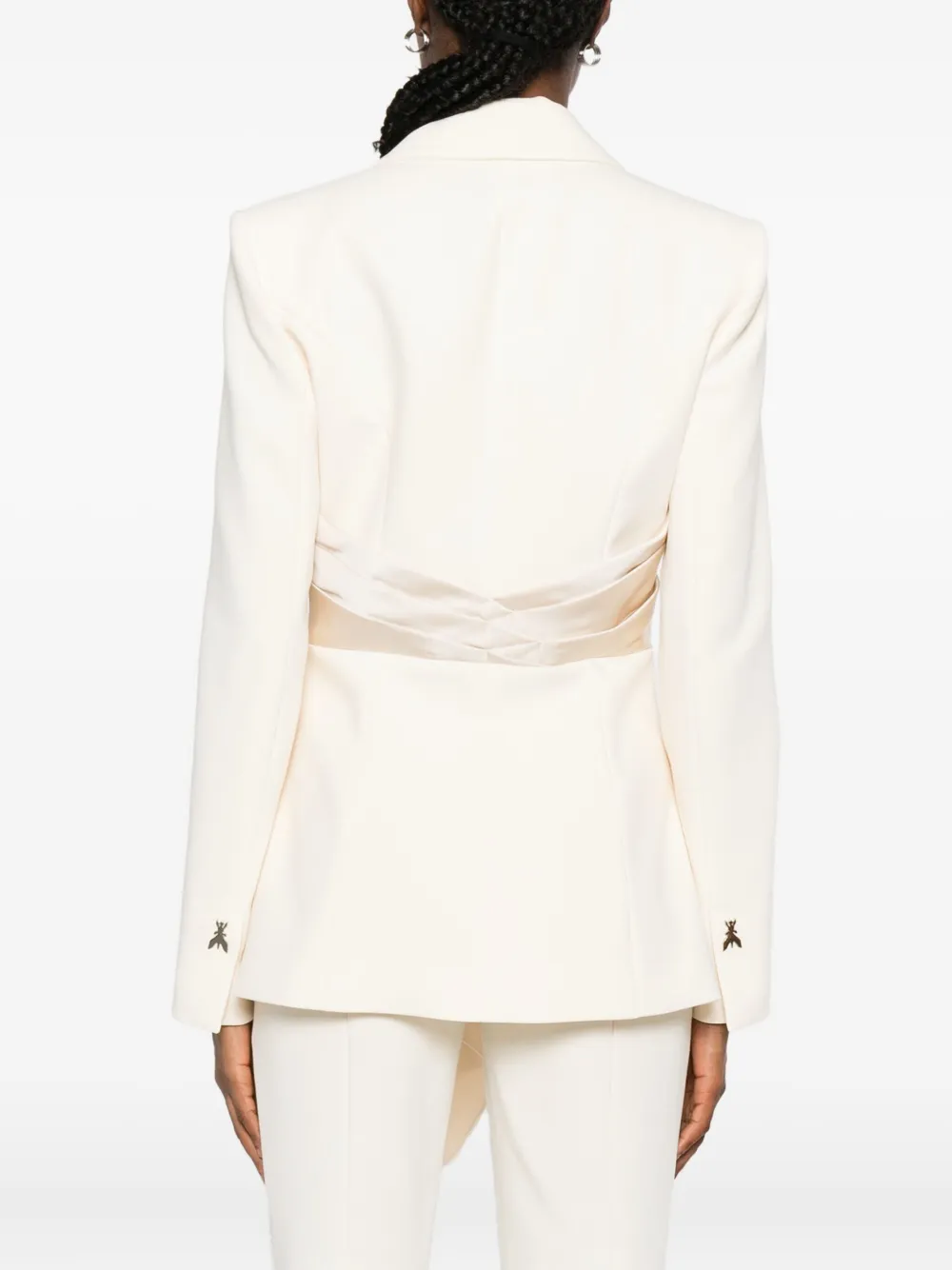 Patrizia Pepe Draping Blazer In Neutral