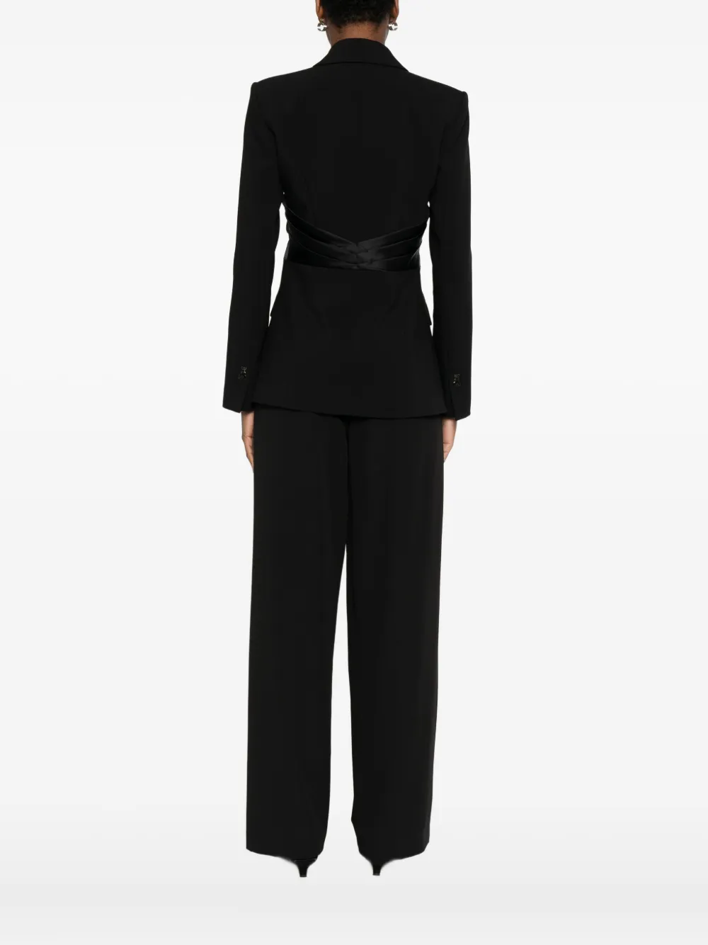 Patrizia Pepe Draping Blazer In Black