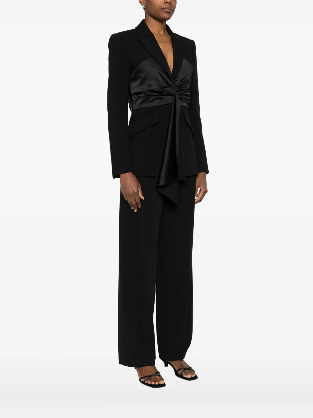 Patrizia Pepe Draping Blazer In Black