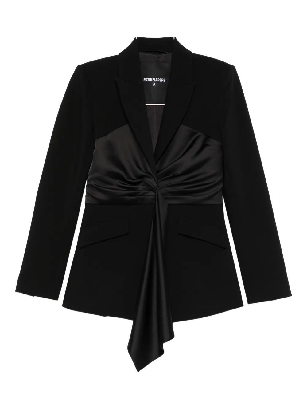 Patrizia Pepe Draping Blazer In Black
