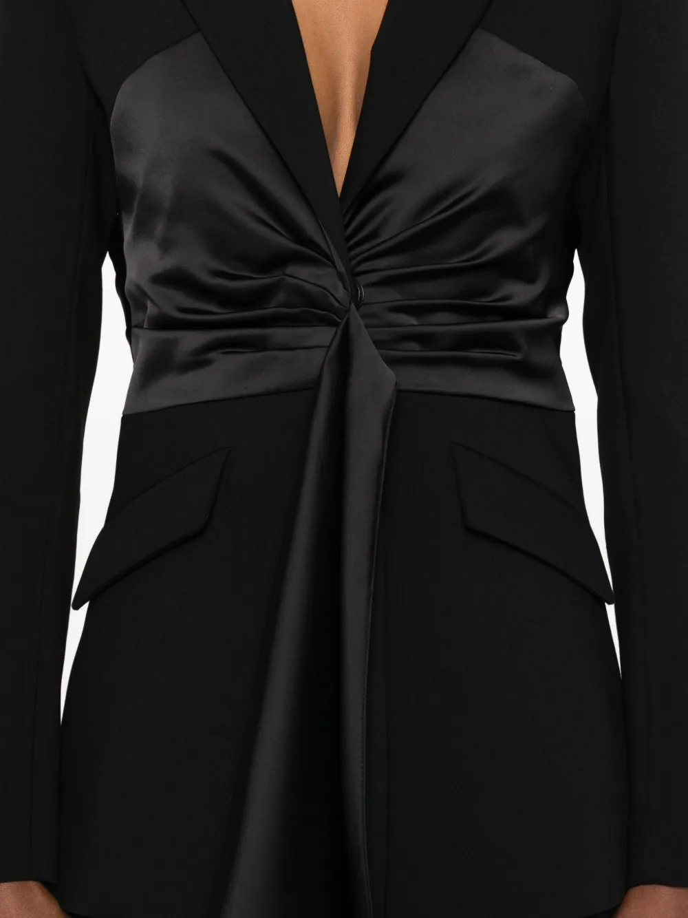 Patrizia Pepe Draping Blazer In Black