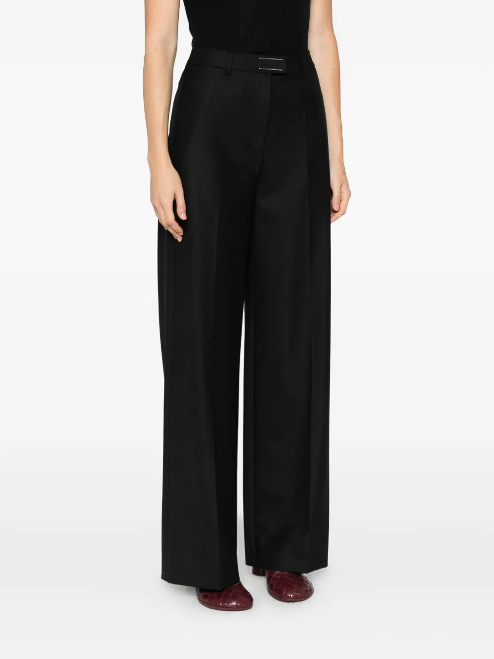 Patrizia Pepe Broek met wijde pijpen Zwart