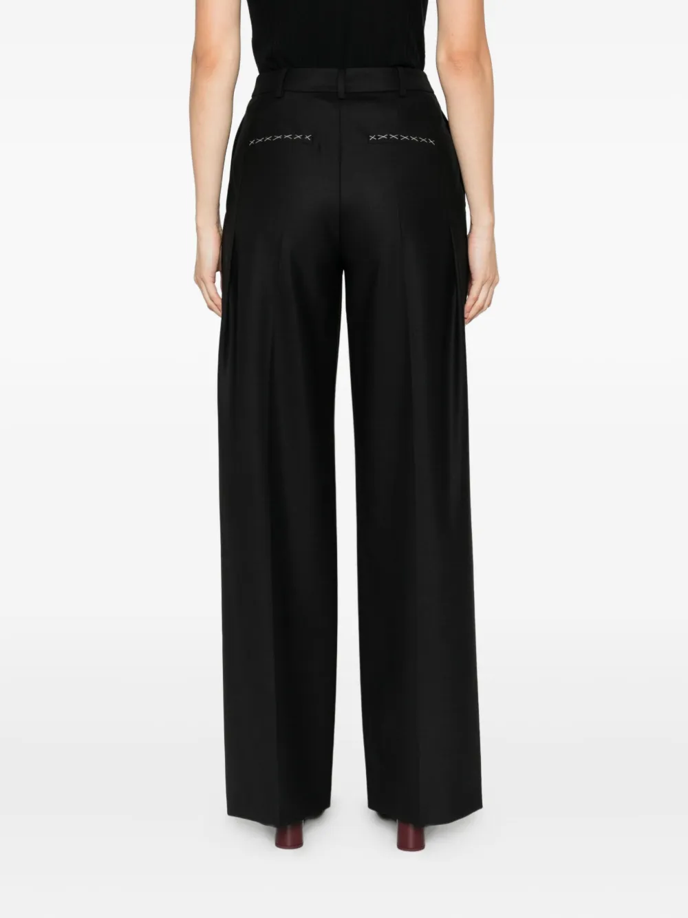 Patrizia Pepe Broek met wijde pijpen Zwart