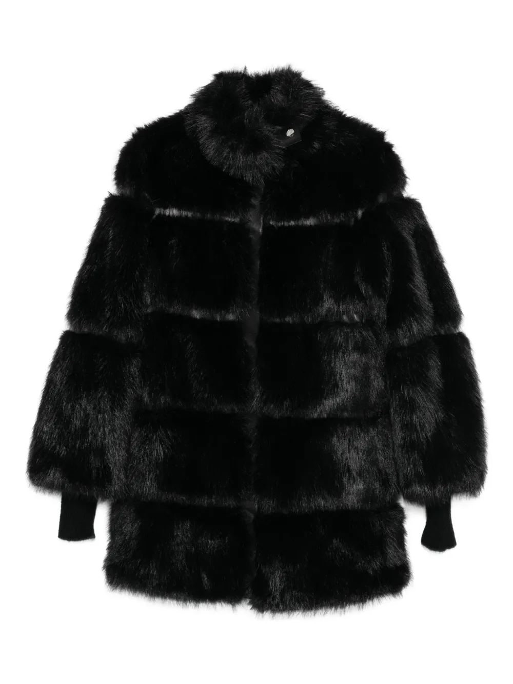 Patrizia Pepe faux fur midi jacket | Black | Image 1