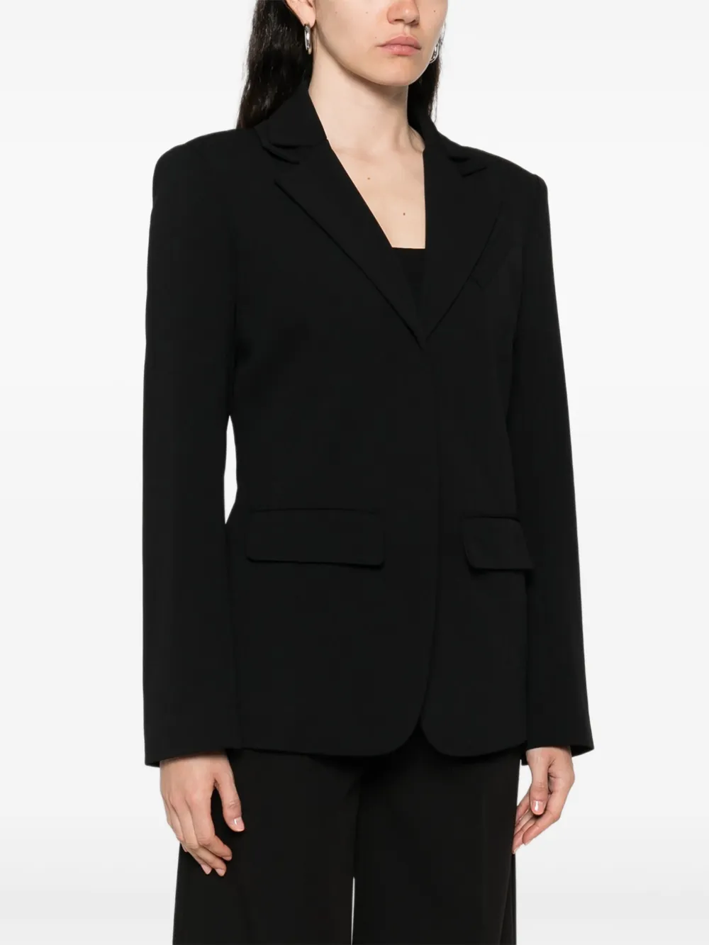 Patrizia Pepe Blazer met enkele rij knopen Zwart