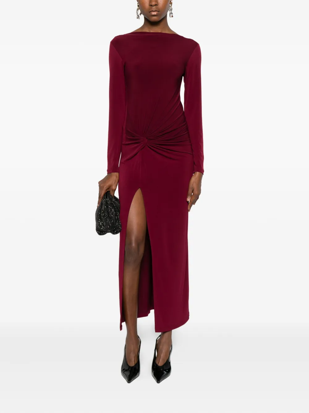 Patrizia Pepe Gesmockte midi-jurk - Paars