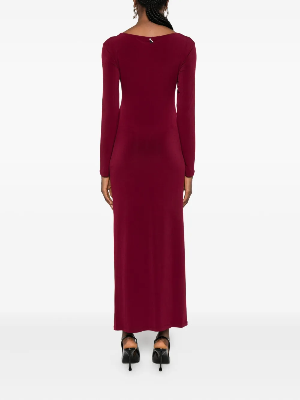 Patrizia Pepe Gathering Midi Dress In Burgundy