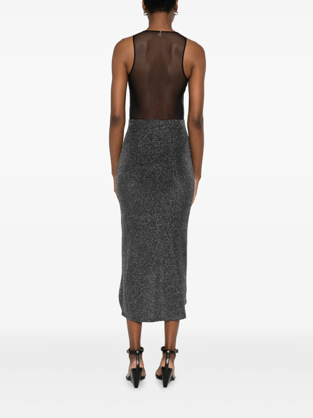 Patrizia Pepe Gedrapeerde midi-jurk Zwart