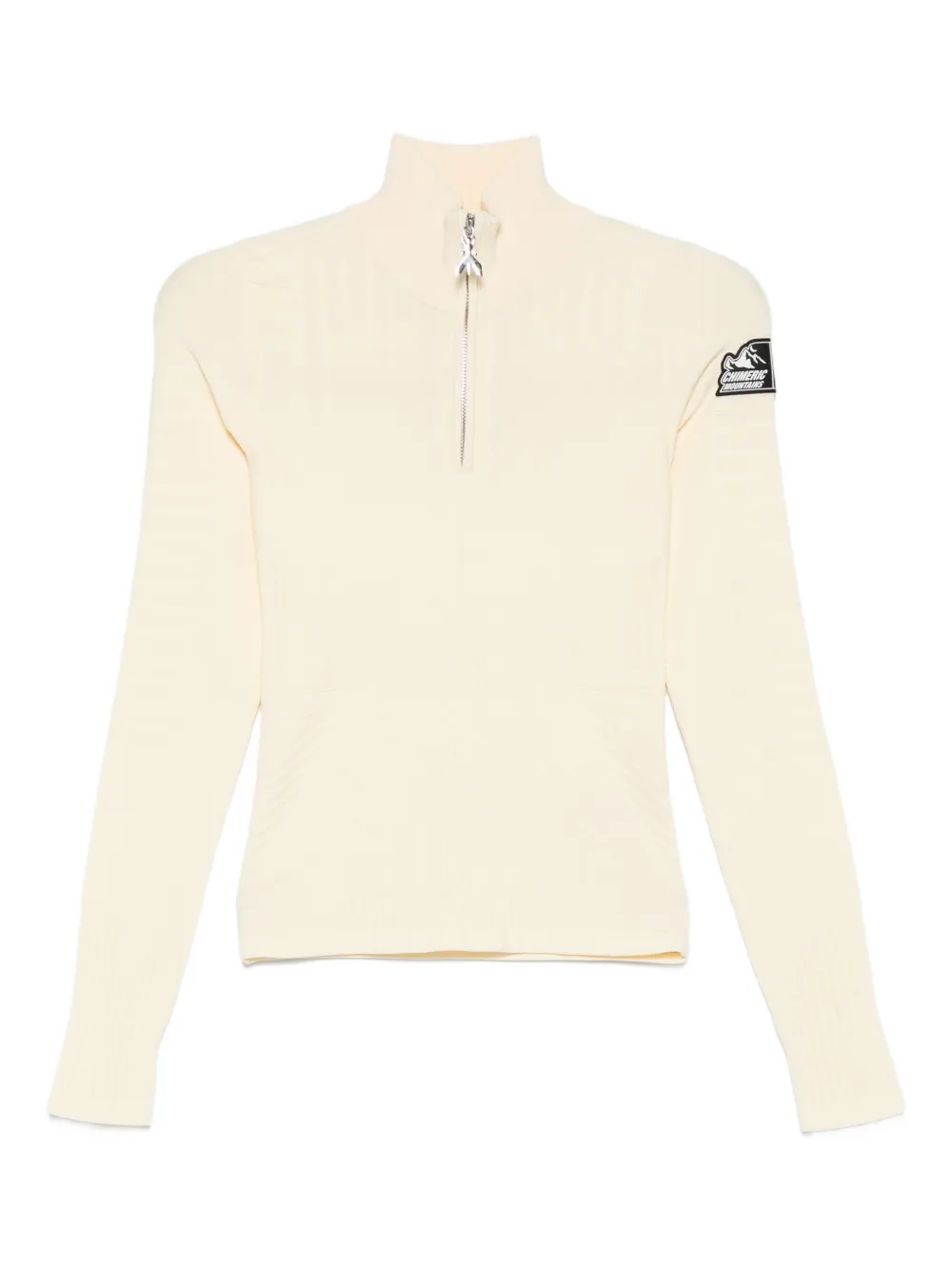 Patrizia Pepe Half-zip Turtleneck Sweater In Neutral