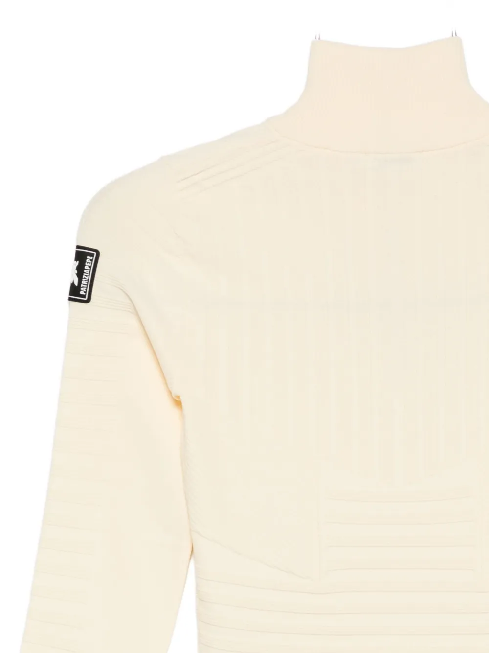 Patrizia Pepe Half-zip Turtleneck Sweater In Neutral