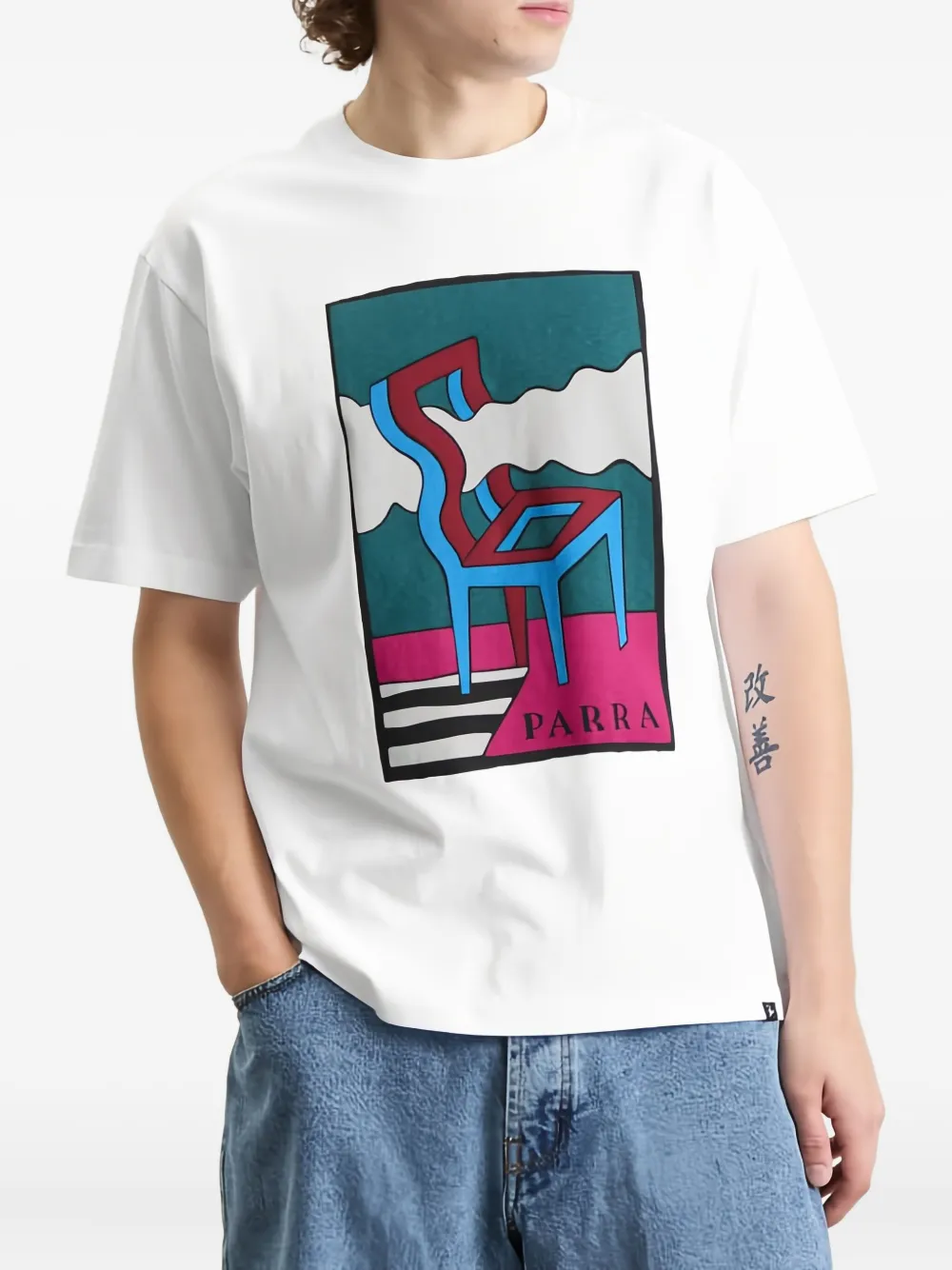 BY PARRA Smoke Chair katoenen T-shirt Wit
