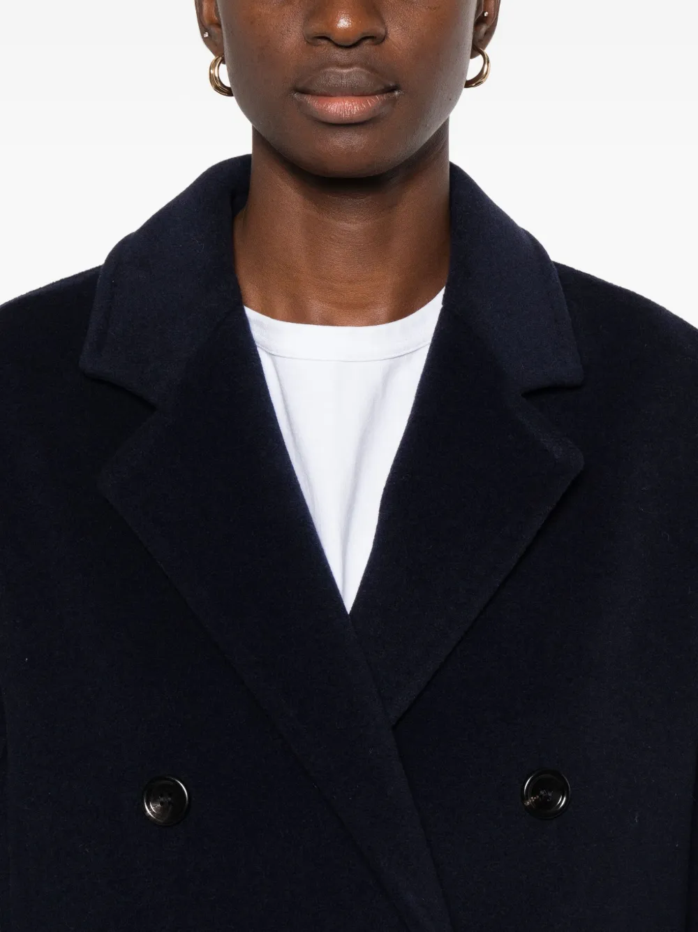 Max Mara Double-breasted Coat In Blue
