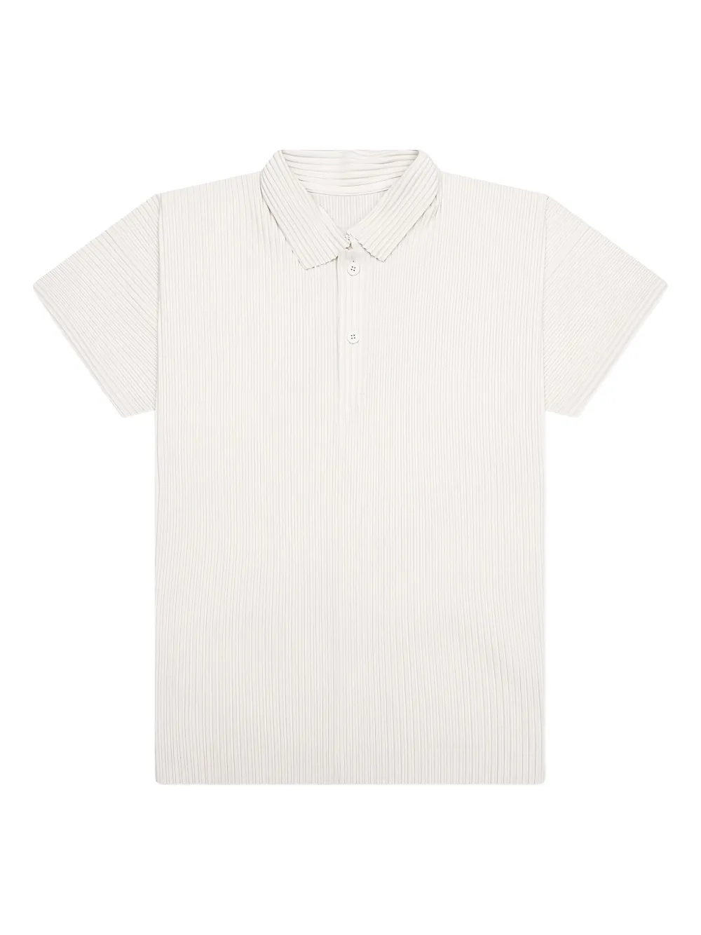 Homme Plissé Issey Miyake pleated short-sleeve polo shirt | White | Image 1