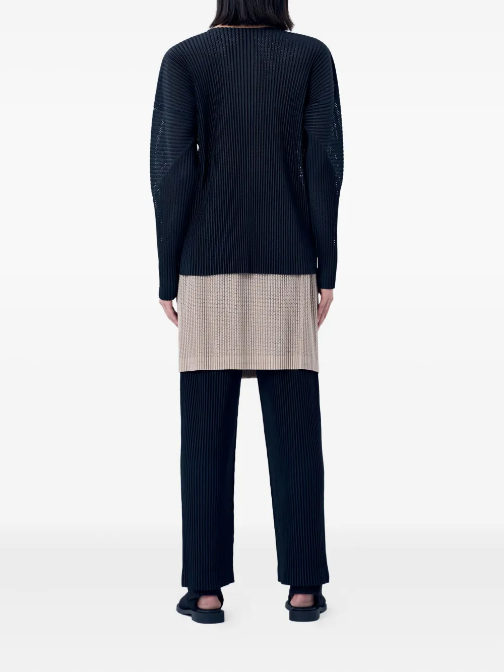 Homme Plissé Issey Miyake pleated top - Zwart