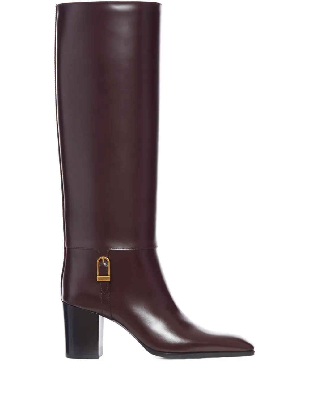 Saint Laurent 70mm buckle-detail calf-leather boots Red