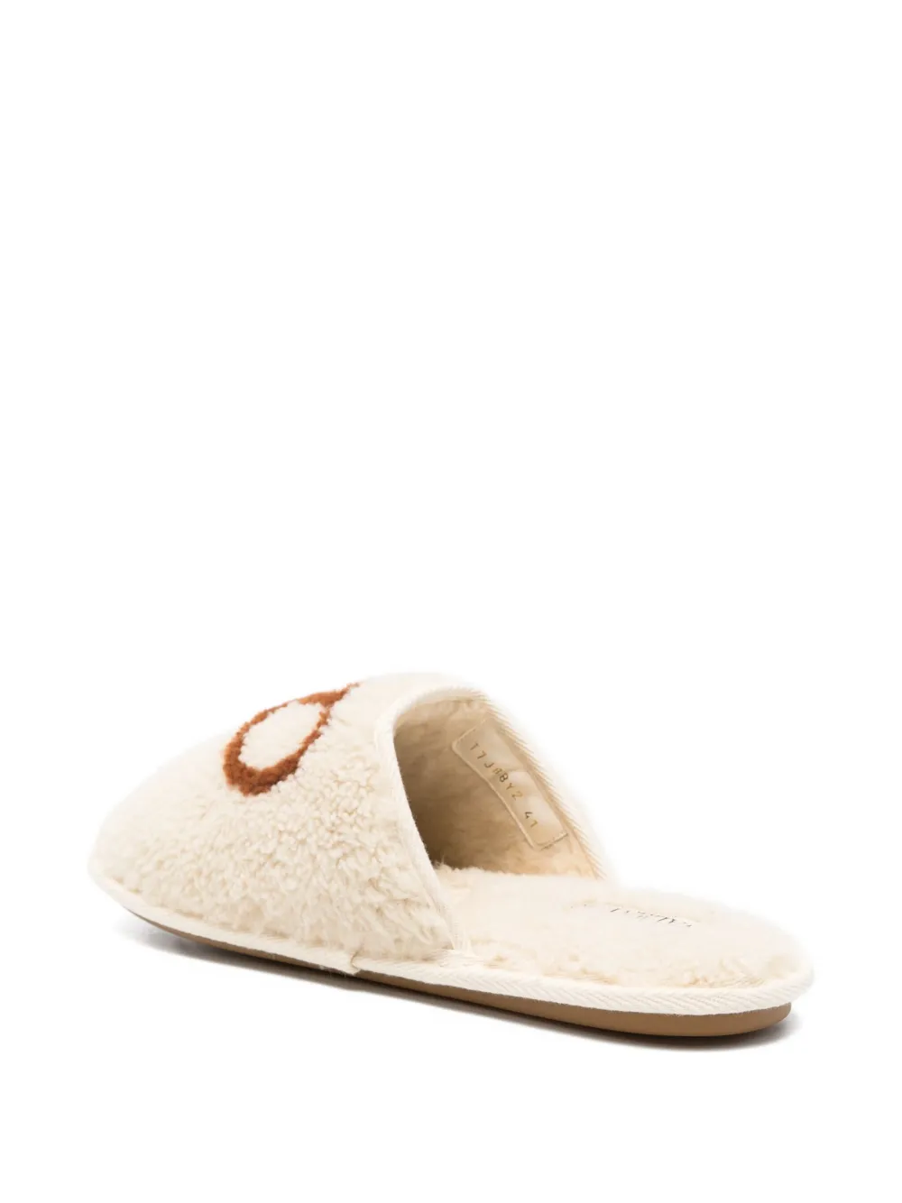 Valentino Garavani Lammy slippers met geborduurd logo Wit