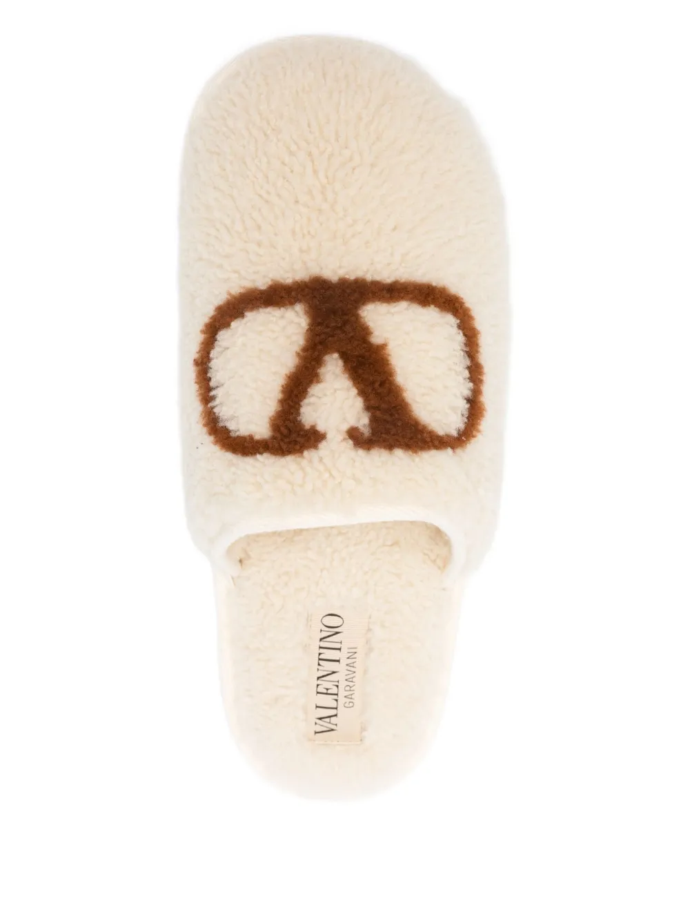 Valentino Garavani Lammy slippers met geborduurd logo Wit
