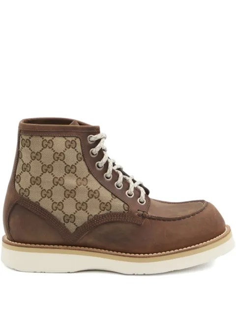 Gucci GG monogram lace-up boots